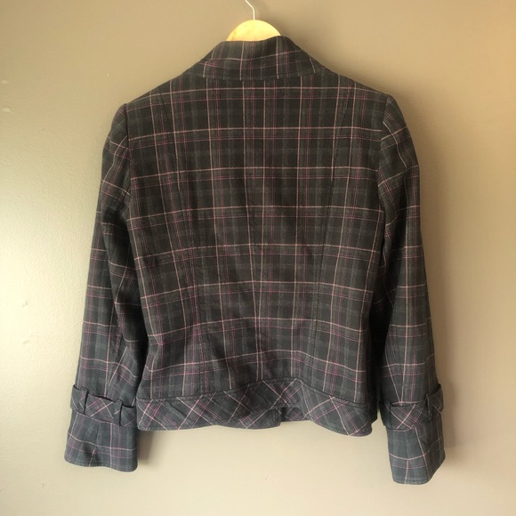 Hip-length plaid jacket - Picture 3 of 9